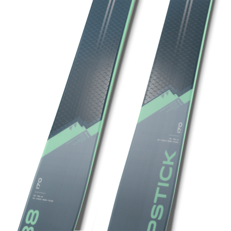 Elan Ripstick 88 W Skis 2023 in grey and mint.