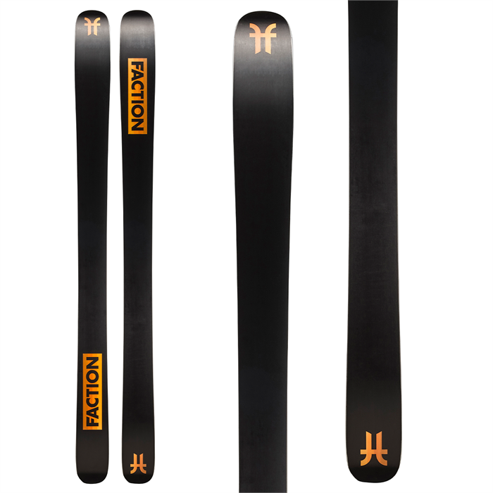 Faction Dancer 3 Skis 2023 in black and orange.
