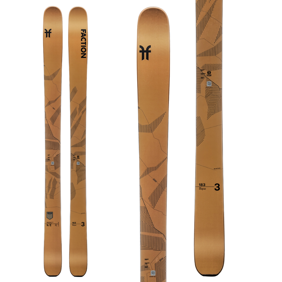 Faction Agent 3 Skis 2023 in brown and tan.