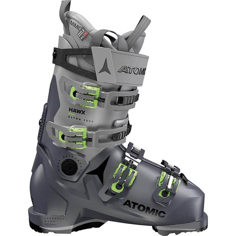 Atomic Hawx Ultra 120 S Gw Ski Boots 2023 in green and grey.