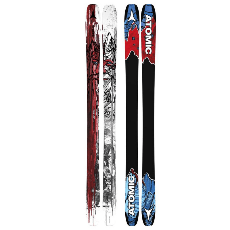 Atomic Bent 90 Skis 2024 in black, blue, white, and red