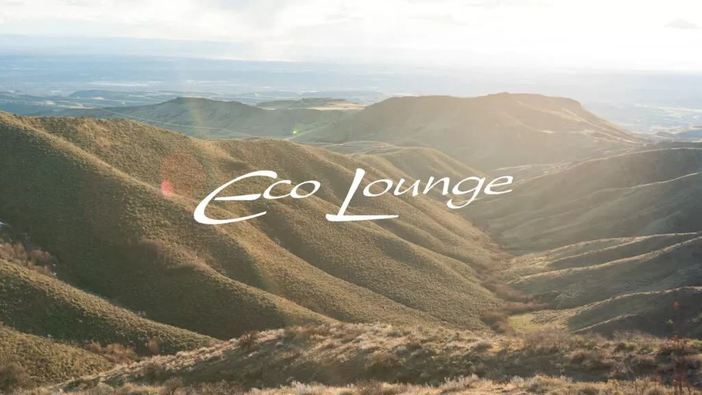 Eco Lounge Logo plus image of Treasure Valley foothills
