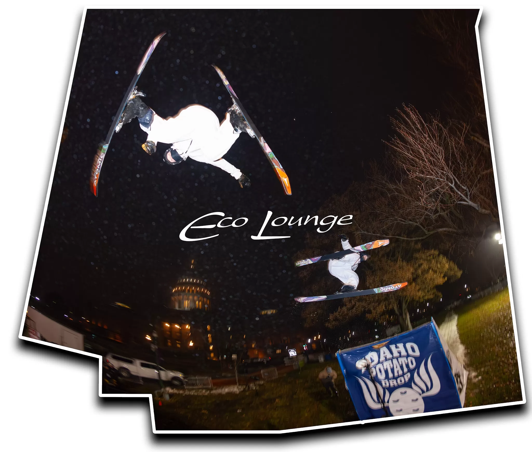 Jeff Gill hitting the "Urban Air" jump at the New Years Eve big air event in Boise