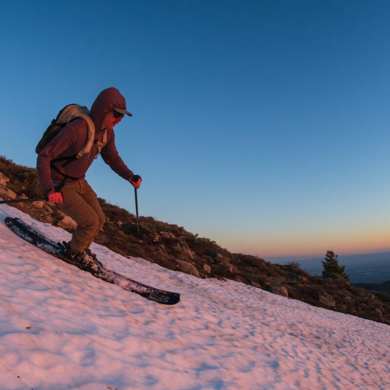 Jeff Howe skiing Bogus Basin in late May. Photography by Hunter Smith